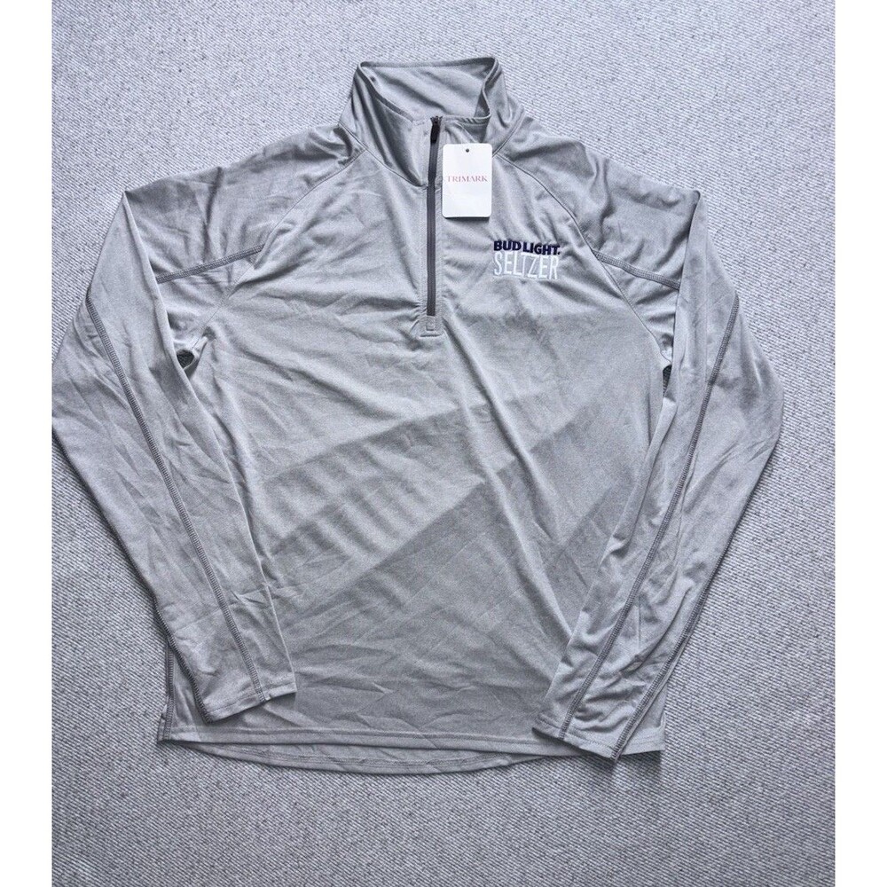 NWT Trimark Men's Quarter-Zip Pullover - Bud Light Seltzer Promo Size Med Gray
